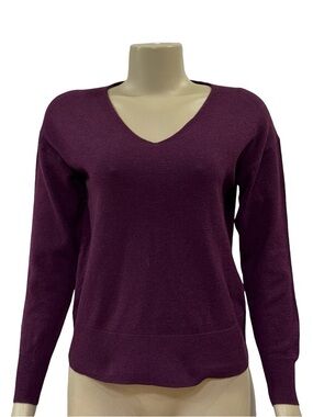 Primark Women's V-Neck Sweater in Plum